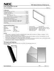 NEC P401-TMX4 P401 : installation guide