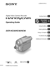 Sony DCR-HC36 Operating Guide