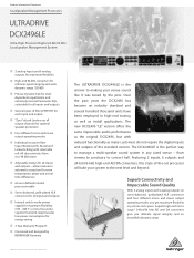 Behringer DCX2496LE Product Information Document