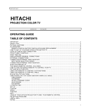 Hitachi 46GX01B Owners Guide