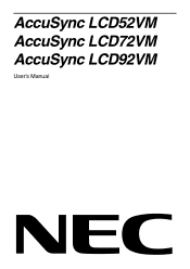 NEC LCD52VM User Manual