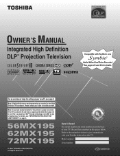 Toshiba 72MX195 Owner's Manual - English