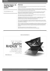 Toshiba Radius 14 PSLZBA-006001 Detailed Specs for Satellite Radius 14 PSLZBA-006001 AU/NZ; English