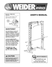 Weider Pro Xt55 English Manual
