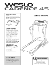 Weslo Cadence 45 Treadmill English Manual