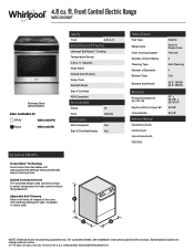 Whirlpool WEC310S0F Specification Sheet