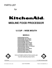 KitchenAid KFPW760QER Parts List