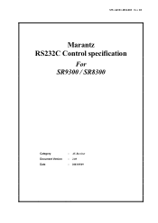 Marantz SR9300 Marantz AV Receiver IR Remote Code List
