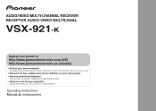 Pioneer VSX-921-K Owner's Manual