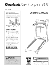 Reebok 290rs Treadmill English Manual