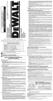 Dewalt DWP849X Instruction Manual