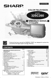Sharp 32SC260 Operation Manual