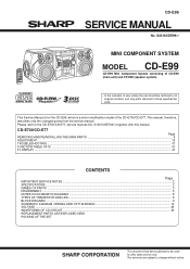 Sharp CD-E99 Service Manual