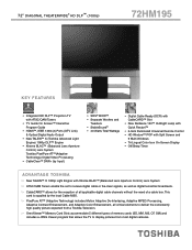 Toshiba 72HM195 Printable Spec Sheet