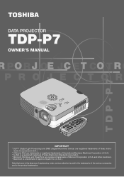 Toshiba TDP-P7U User Guide 1