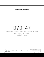 Harman Kardon DVD 47 Owners Manual