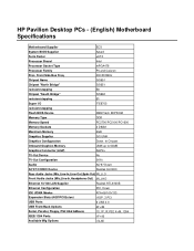 HP Pavilion t200 HP Pavilion Desktop PCs - (English) Motherboard Specifications (ktw)
