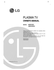 LG 42PX7DCV-UA Owners Manual