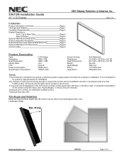 NEC X461UN Installation Guide
