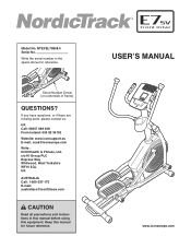 NordicTrack E7 Instruction Manual