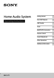 Sony MHC-V71 Operating Instructions