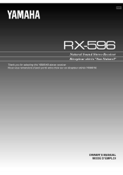 Yamaha RX-596 Owner's Manual