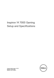 Dell Inspiron 14 Gaming 7467 Inspiron 14 7000 Gaming Setup and Specifications
