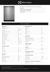 Electrolux EDSH4944BS Product Specifications Sheet