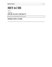 Hitachi 32FX41B Owners Guide