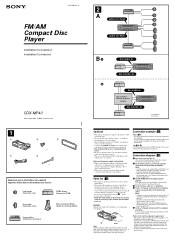 Sony CDX-MP40 Installation/Connection Instructions