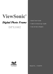 ViewSonic DPX1002WD DPX1002 QSG User Guide