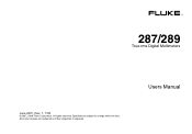 Fluke 287 Fluke 287 and 289 Multimeter Users Manual