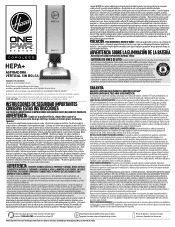Hoover ONEPWR HEPA Cordless Upright Vacuum - Two Battery Product Manual Spanish