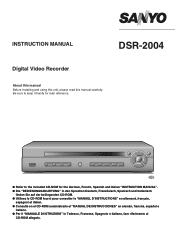 Sanyo DSR2004H80 Instruction Manual