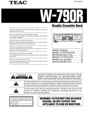 TEAC W-790R Owners Manual