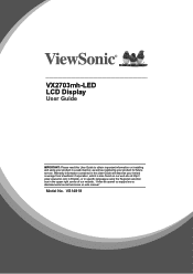 ViewSonic VX2703mh-LED VX2703MH-LED User Guide