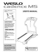 Weslo Cadence M5 Treadmill Uk Manual