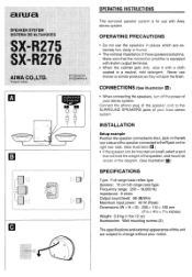 AIWA SX-R275 Operating Instructions