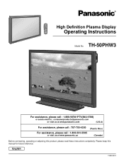 Panasonic PT-50PHD4-P PT50PD3P User Guide