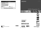 Sony KDS-Z70XBR5 User Manual