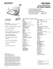 Sony PCV-LX920 Marketing Specifications