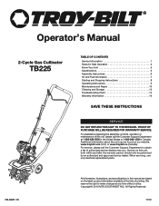 Troy-Bilt TB225 Operation Manual