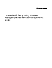 Lenovo ThinkPad T420si (English) BIOS Setup using Windows Management Instrumentation Deployment Guide