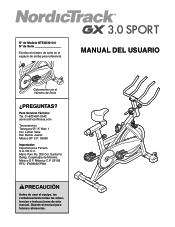 NordicTrack Gx 3.0 Sport Bike Spanish Manual