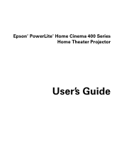 Epson PowerLite Home Cinema 400 User Manual