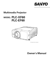 Sanyo EF60 Instruction Manual, PLC-EF60