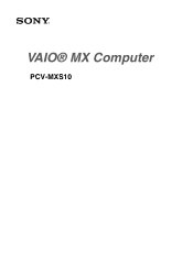 Sony PCV-MXS10 Getting Started Guide