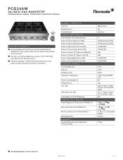 Thermador PCG366W Product Spec Sheet