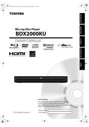 Toshiba BDX2000KU Owner's Manual - English