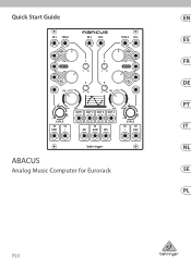 Behringer ABACUS Quick Start Guide